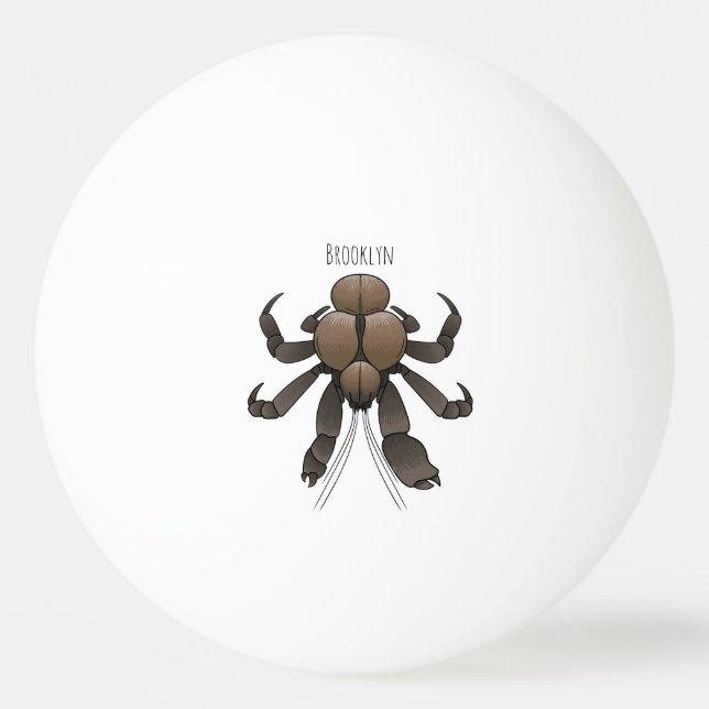 Bolinha De Ping Pong Ilustração de desenho de caranguejo de coco (Frente)
