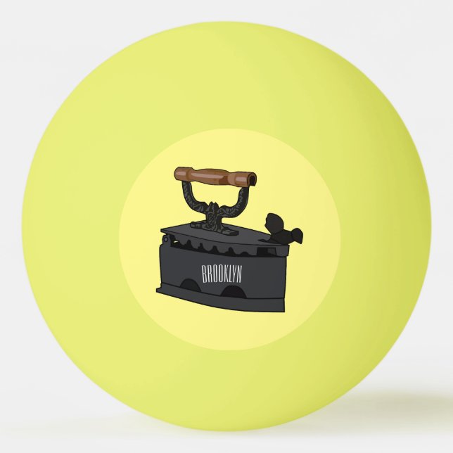 Bolinha De Ping Pong Ilustração de desenho de ferro do carvão (Frente)