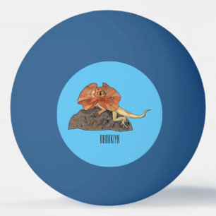 Bolinha De Ping Pong ilustração de lagarto de pescoço frisado desenho a