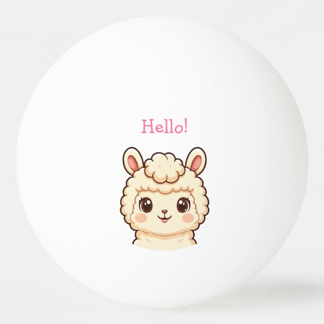Bolinha De Ping Pong Ilustração de lhama fofa design (Frente)