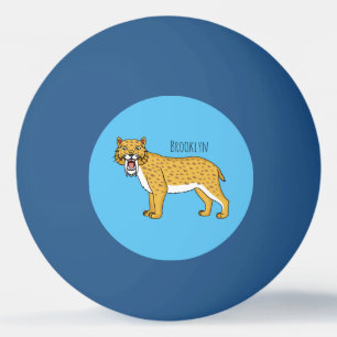 Bolinha De Ping Pong Ilustração de tigre com dentes de Saber
