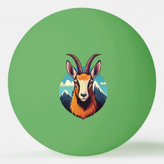 Bolinha De Ping Pong Ilustração de uma cabeça de camurça (Frente)