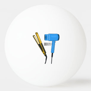 Bolinha De Ping Pong Ilustração do secador de cabelo e do alisador de c