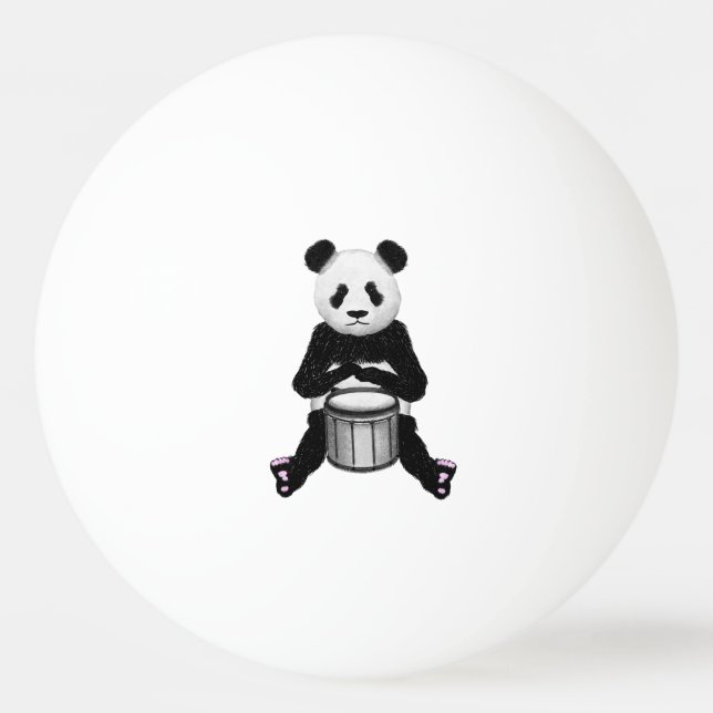 Bolinha De Ping Pong Ilustração do tambor do Urso Panda (Frente)