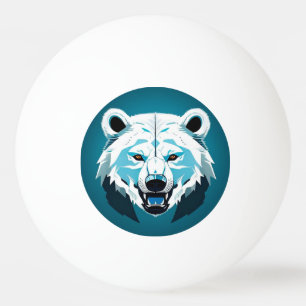 Bolinha De Ping Pong Ilustração Geométrica de Urso Polar Feroz