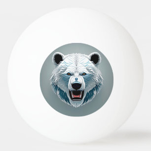 Bolinha De Ping Pong Ilustração Geométrica de Urso Polar Feroz