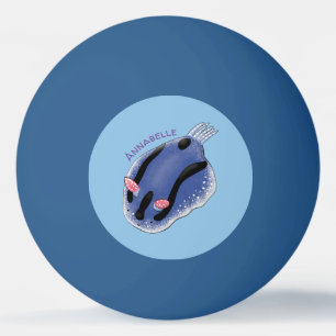 Bolinha De Ping Pong Imagem de desenho animado azul-nudibranch bonito