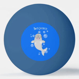 Bolinha De Ping Pong Imagem de desenho animado de bolhas de narvais fel