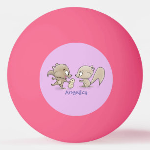 Bolinha De Ping Pong Imagem de desenho animado de esquilos engraçados