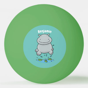 Bolinha De Ping Pong Imagem de desenho animado de salto do hipopótamo