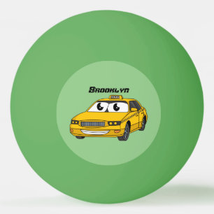 Bolinha De Ping Pong Imagem de desenho animado de táxi amarelo bonito