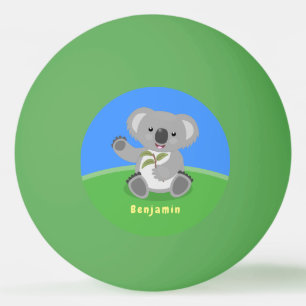 Bolinha De Ping Pong Imagem de desenho animado de um coala feliz e boni