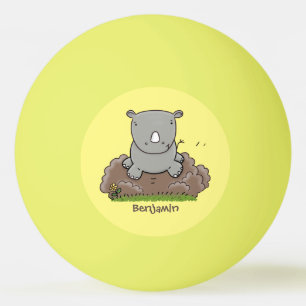 Bolinha De Ping Pong Imagem de desenho animado do bebê rhino bonito