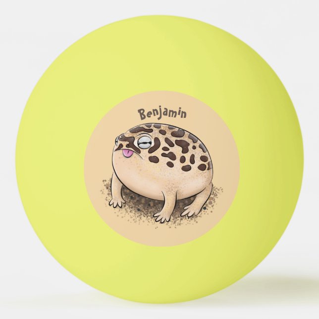 Bolinha De Ping Pong Imagem de desenho animado do sapo de chuva deserto (Frente)