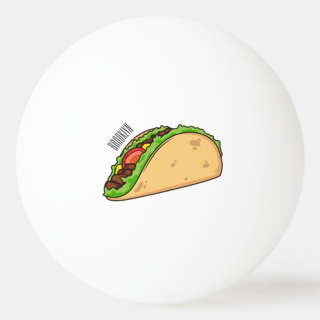 Bolinha De Ping Pong Imagem de desenho animado do Taco (Frente)