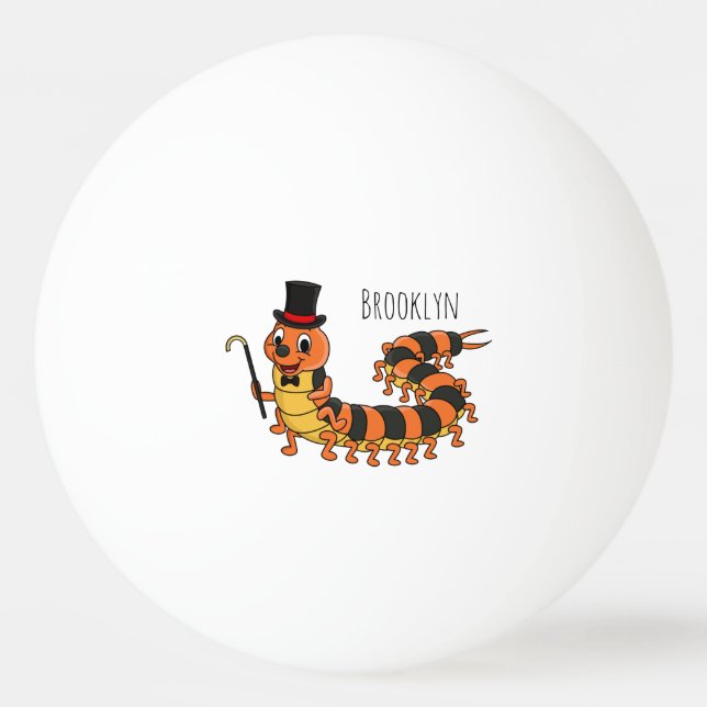 Bolinha De Ping Pong Imagem de desenho animado em centopeia (Frente)