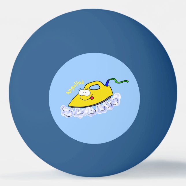 Bolinha De Ping Pong Imagem engraçada da lavanderia de ferro (Frente)
