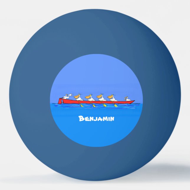 Bolinha De Ping Pong Imagem engraçada de desenhos animados pelicanos (Frente)
