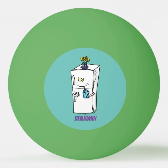 Bolinha De Ping Pong Imagem engraçada do desenho do frigorífico (Frente)