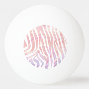 Bolinha De Ping Pong Impressão cor-de-rosa e branco da zebra