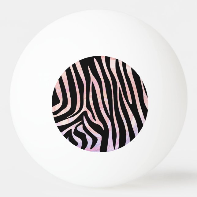 Bolinha De Ping Pong Impressão de Zebra Preta e Rosa (Frente)