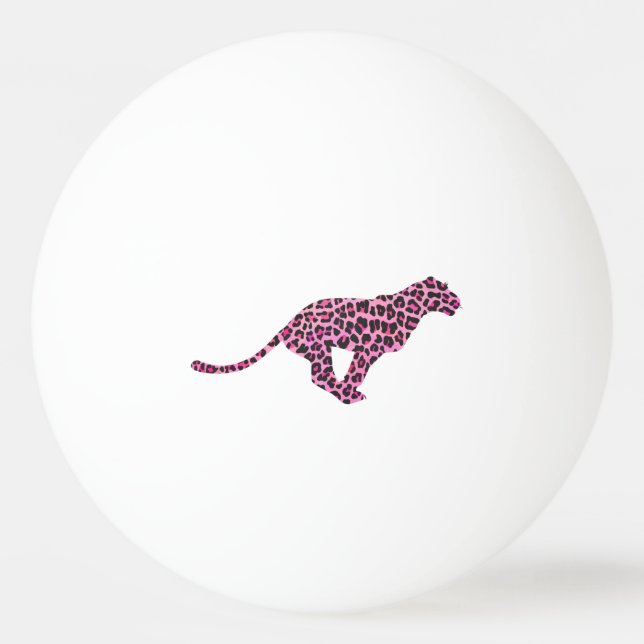 Bolinha De Ping Pong Impressão preto-leopardo e rosa-quente (Frente)