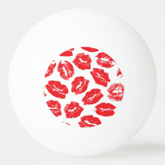 Bolinha De Ping Pong Imprint Kiss Red Lábios: Vintage sem costura