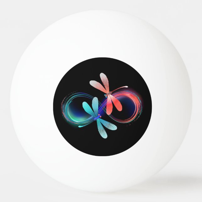 Bolinha De Ping Pong Infinito com libélulas brilhantes (Frente)