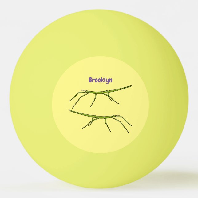 Bolinha De Ping Pong Insetos verdes e bonitos com desenhos animados ros (Frente)