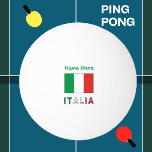 Bolinha De Ping Pong Itália e Bandeira Italiana Personalização Verde