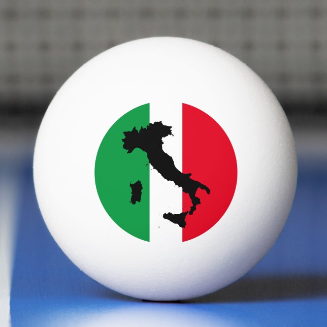 Bolinha De Ping Pong Itália Sinalizador italiano Red White Itália Mapa (italy map italian flag ping pong ball)