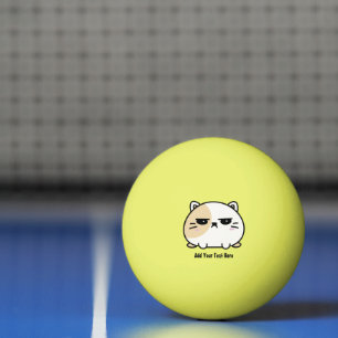 Bolinha De Ping Pong Kawaii Chubby, Cuja Gata Mochi Está Zangada