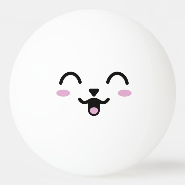 Bolinha De Ping Pong Kawaii Cute Engraçado. Emoji. Emoticon. (Frente)