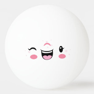 Bolinha De Ping Pong Kawaii, Rosa, Face Ping Pong Balls