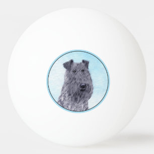 Bolinha De Ping Pong Kerry Blue Terrier pintando uma pintura cãozinha o