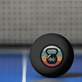 Bolinha De Ping Pong Kettlebell vintage com monograma personalizado nom