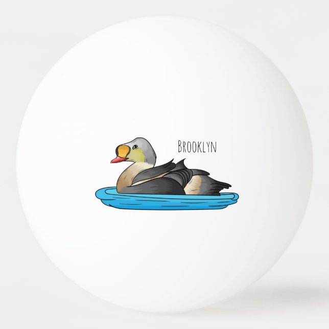 Bolinha De Ping Pong King eider bird cartoon illustration (Frente)