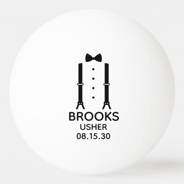 Bolinha De Ping Pong Laço Preto Usher (Frente)
