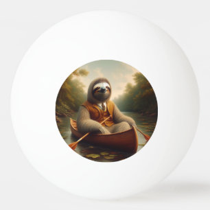 Bolinha De Ping Pong Lama Em Uma Canoa