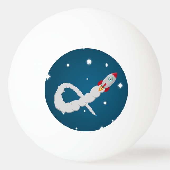 Bolinha De Ping Pong Lançamento de Foguete Espacial no Espaço (Frente)