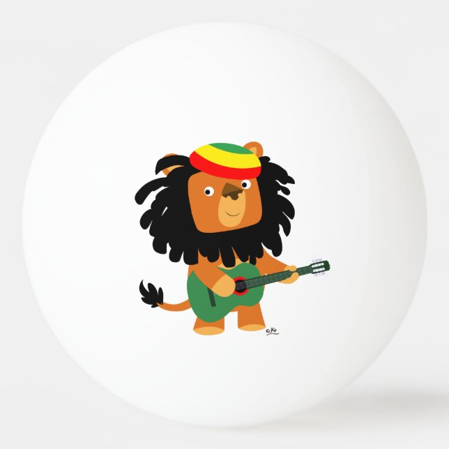 Bolinha De Ping Pong Leão de animação bonito de Zion Ping Pong Ball (Frente)