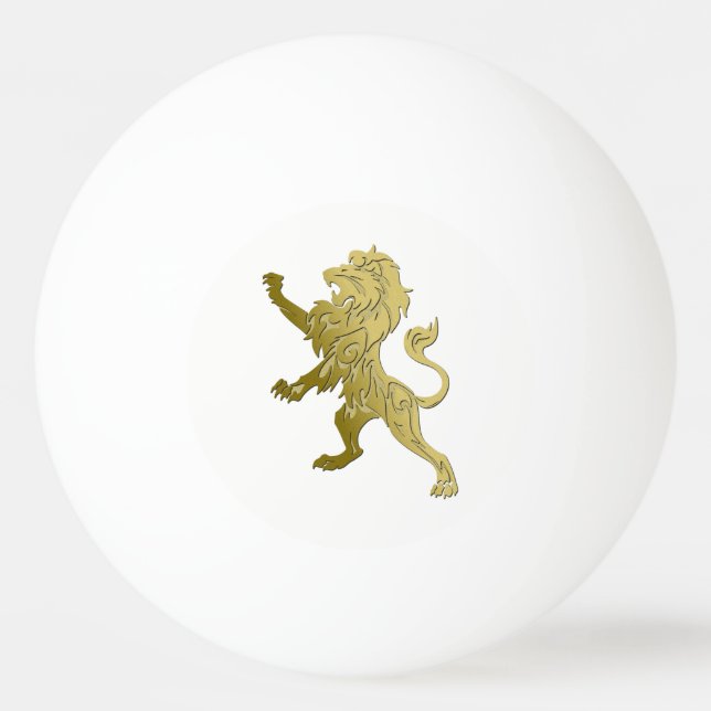 Bolinha De Ping Pong Leão Real Dourado (Frente)