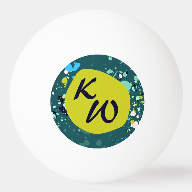 Bolinha De Ping Pong Legal Splatter de Tinta Verde Inicial (Frente)