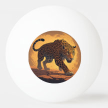 Leopardo Feroz Passeando ao Pôr do Sol