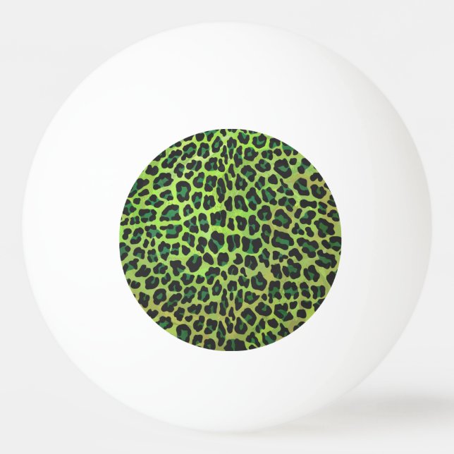 Bolinha De Ping Pong Leopardo Negro e Impressão Verde (Frente)