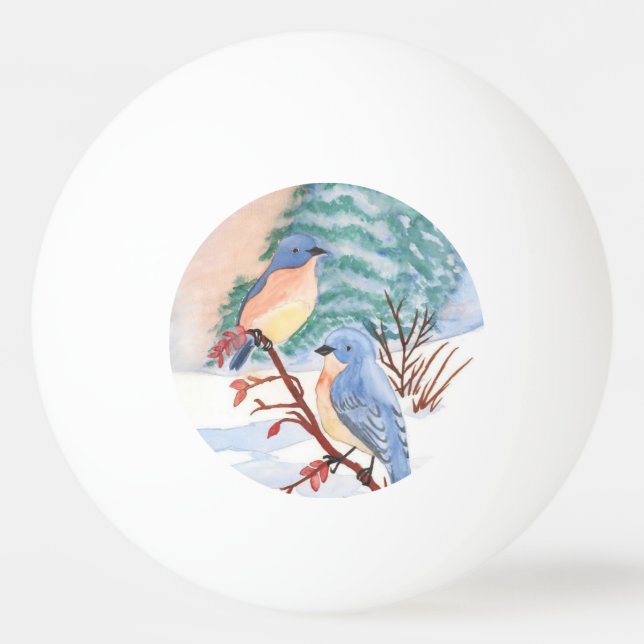 Bolinha De Ping Pong Les mésanges peintes à l'aquarelle (Frente)