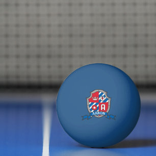 Bolinha De Ping Pong Letra Aaron A crista de águia azul