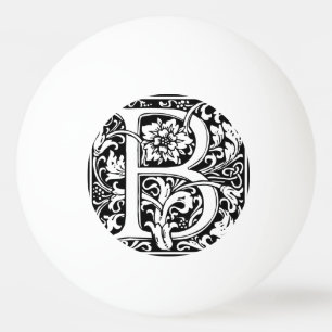 Bolinha De Ping Pong Letra B Monograma Medieval Arte Nova