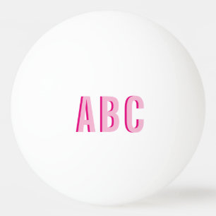 Bolinha De Ping Pong Letra Cor-de-rosa 3 com negrito monograma