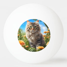 Bolinha De Ping Pong Linda gata de belo jardim